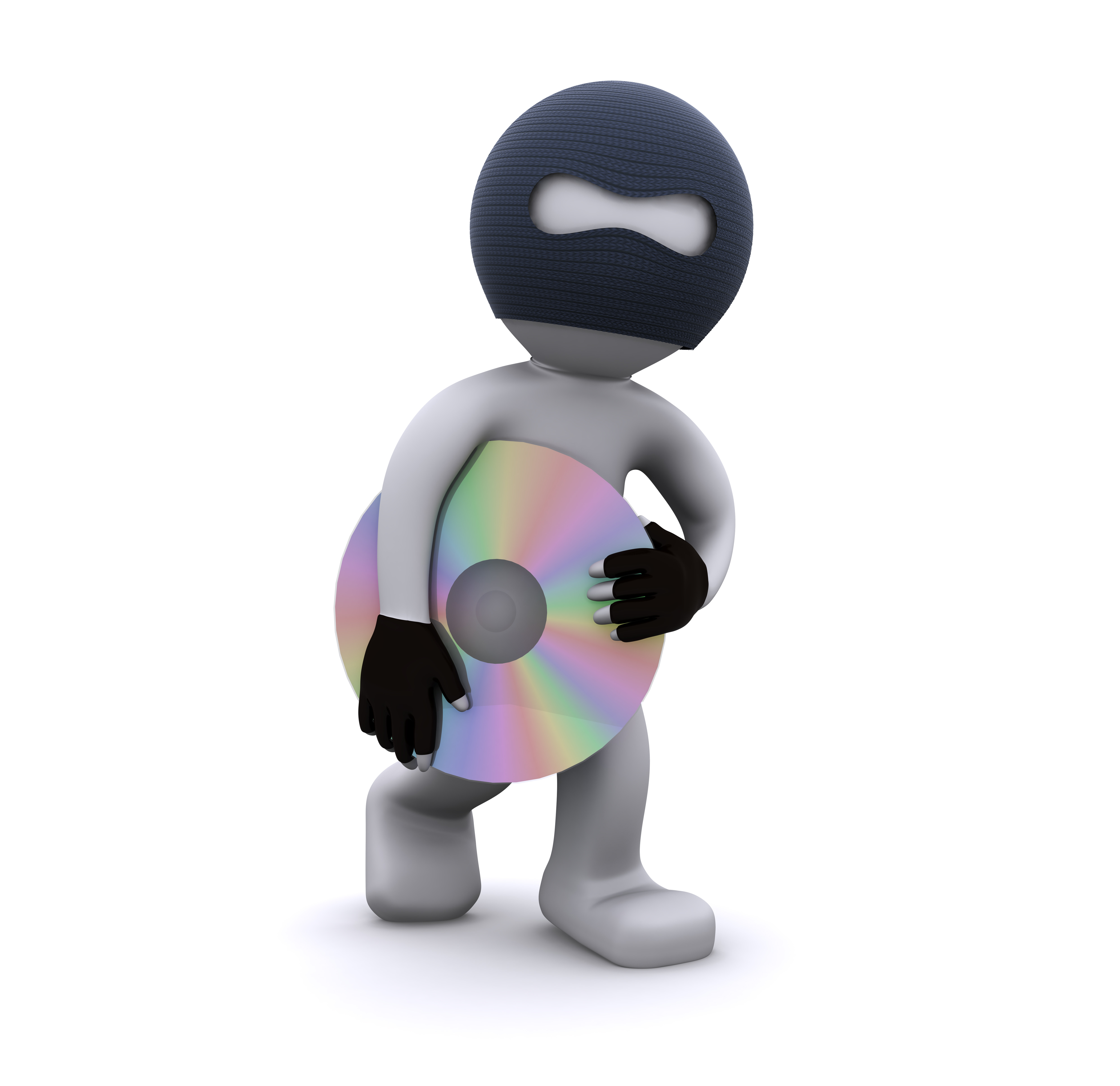 graphic person stealing a disc