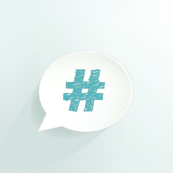 Hashtag in a speech bubble